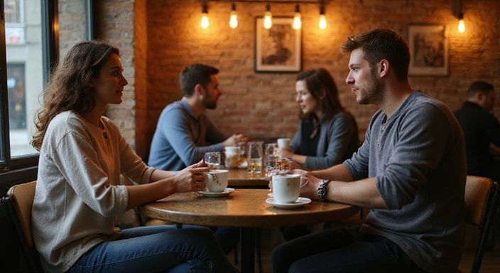 Een candid foto van een speeddating evenement in Antwerpen. Een candid foto van een speeddating evenement in Antwerpen.