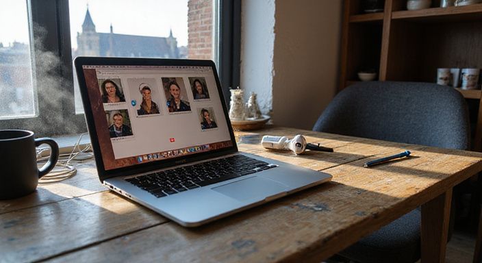 Een MacBook en iPhone op een verweerd bureau met persoonlijke spullen. Een MacBook en iPhone op een verweerd bureau met persoonlijke spullen.