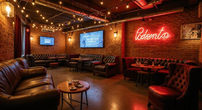 Café-achtige ontmoetingslocatie met comfortabele meubels en sociale activiteiten. Café-achtige ontmoetingslocatie met comfortabele meubels en sociale activiteiten.